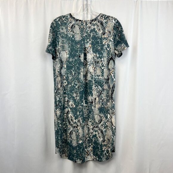Christian Siriano Womens Short Sleeve V-Neck Snake Print Shift Dress Small - Picture 7 of 9